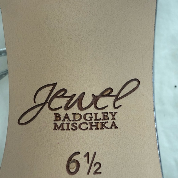 Badgley Mischka Silver Embellished Heels - Picture 6 of 7